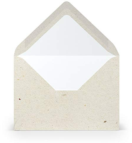 PAPERADO 25 Briefumschläge Terra Vanilla Creme Beige - 100 g/m² Kuvert Ohne Fenster 11,4 x 16,2 cm - Umschläge mit Nassklebung spitze Klappe