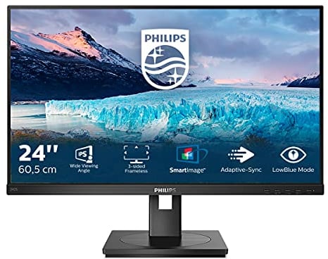 Philips 242S1AE - Monitor FHD da 24 pollici, regolabile in altezza (1920 x 1080, 75 Hz, VGA, DVI, HDMI, DisplayPort), colore: Nero