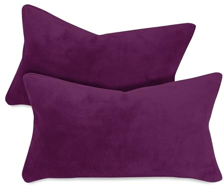 npluseins Set da 2 federe in morbido pile color corallo (2 pezzi) 1257.1667, 30 x 50 cm, bacca