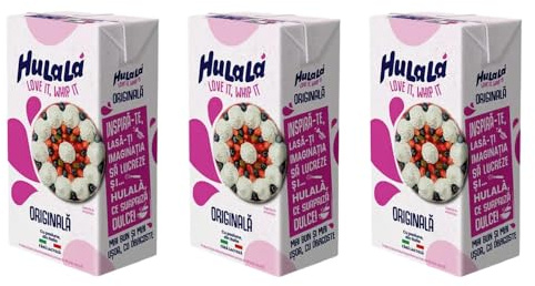 3x Hulalà Panna da montare zuccherata gesüßtes Süßwarenprodukt Sahne zu montierendes 500ml laktosefrei und frei von gehärtetem Fett Italienisches Produkt basierend auf pflanzlichen Fetten