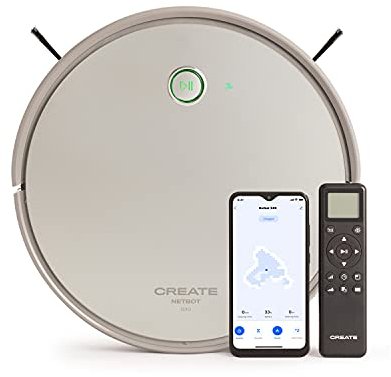 CREATE / NETBOT S40 / Robot Aspirador y friegasuelos Inteligente/Alta Potencia 4000Pa,con mapeo, WiFi, Alexa, App, Batería Larga duración 220 Minutos