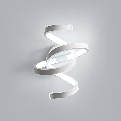 Tealight Applique da Parete Interno, Moderno 20W 2200LM LED Bianco Freddo, Lampade a Muro a Spirale in Acrilico, per Comodino, Sfondo TV Soggiorno Studio