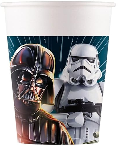 Procos - Paper Cups FSC Star Wars Galaxy (200 ml), 8 Pieces, Multicolor, 93880