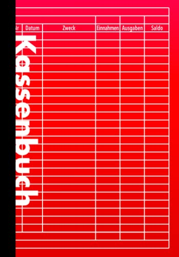 Kassenbuch - Einfach Rot: 110 Seiten | DIN A5 | Einnahmen-Ausgaben Buch ( Softcover )
