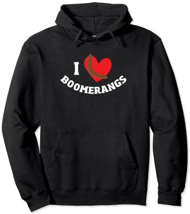I Love Boomerangs Bumerang Spruch Herz Boomerang Pullover Hoodie