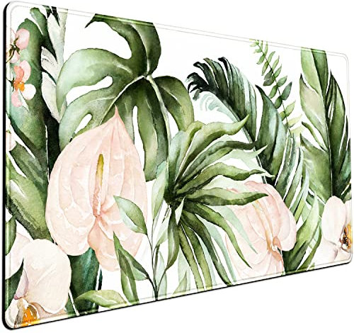 Mauspad mit großer Weinpflanze und Palme, Schreibtischunterlage, Schutz, Computer, Büro, Tastatur, Schreibtisch, PC, Setup-Organizer, Heimtisch, Gaming-Dekoration, großes Mauspad, 80 x 40 cm, mit