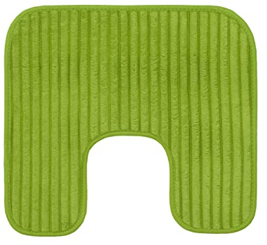 Gözze - Tapis de Toilette antidérapant souple en forme de U, 100% Polyester, 50 x 45 cm - Vert foncé