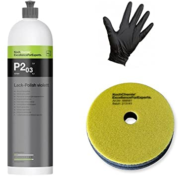 Koch Chemie Lack-Polish violett 1000ml P2.03 abrasive Hochglanz Politur Fine Cut Set (3-Teilig)