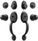GUA OYH Double Door Handleset with Dummy Matte Black Door Handle Sets Double Front Door Handle Set with Door Knobs Handles for Front Door or Office Door (Antique_1074)