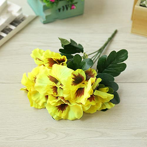 10 Köpfe Künstliche Blume Stiefmütterchen Seidenblumen Hochzeit Zuhause Zimmer Garten Dekor