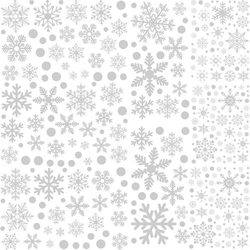 Scettar Weihnachtsdeko, 233 Stück Weiß Schneeflocke Fensterdeko Mit Verschiedenen Größen, Weihnachten Fensterbilder Für Tür/Fenster/Glastü Küchendekoartikel &fensterbilder Kinderzimmer(Weiß)