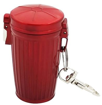 PTNKUIIY Zigaretten Taschenaschenbecher,Aschenbecher für unterwegs - Tragbarer Wasserdicht Aschenbecher to go Geruchsdicht Mini Reise Aschenbecher mit Deckel und Schlüsselbund für Draußen,Rot