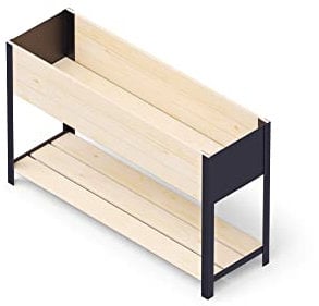 Upyard Modernes Holz Hochbeet Hoch für den Innen- und Außenbereich - Ergonomisches Hochbeet aus Holz für Zuhause, Balkon, Terrasse - Pflanzkasten für Gemüse, Kräuter & Blumen, 118x36x72, Naturholz