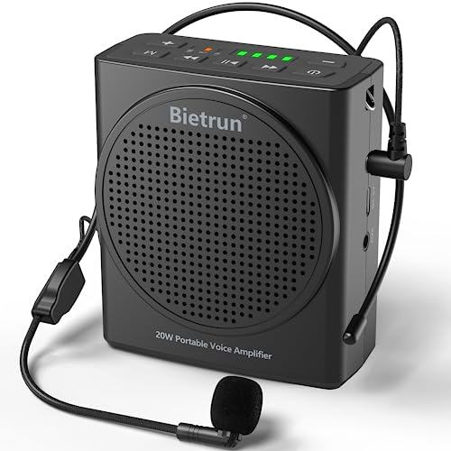 Bluetooth Voice Amplifier for Teachers, Portable Rechargeable Mini Voice Amplifier with Wired Microphone Headset, PA System Megaphone Speaker for Teachers, Singing, Training, Presentation, Tour Guide
