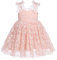 Odizli Bébé Fille Sans Manches Paillettes Paillettes Princesse Tutu Robe Tulle Anniversaire Mariage Robe de Fête, Fleur rose., 12-18 mois
