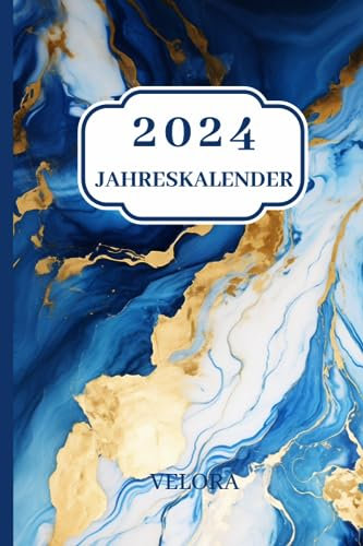 VELORA Jahreskalender 2024: Zirca – Terminplaner / Kalenderbuch / Wöchentlicher Terminkalender für 2024 / Organisiere Ziele, To-Do Listen und Routinen ... Januar bis Dezember / ca. DIN A5 / 100 Seiten