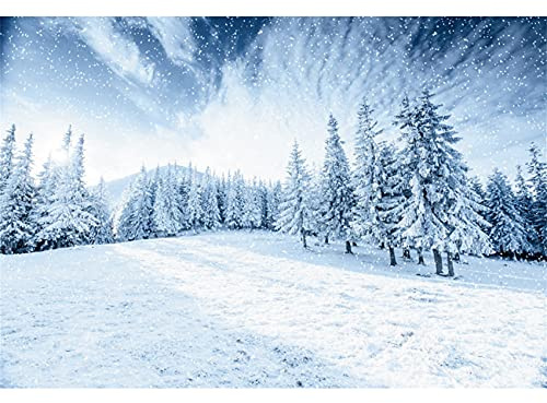 Schnee Hintergrund 150x100cm Winter-Bergwald, Schneeszene, Hintergründe, verschneiter Wald, Berg, Fotografie-Hintergrunds für Neujahr, Weihnachtsfeier, Dekoration, Banner