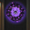 Ghirlanda per porta di Halloween con luci, ghirlanda artificiale di ragno decorativo di Halloween con luci viola, decorazioni di Halloween per esterni, interni, per pareti, Atmosphere Decoration LED