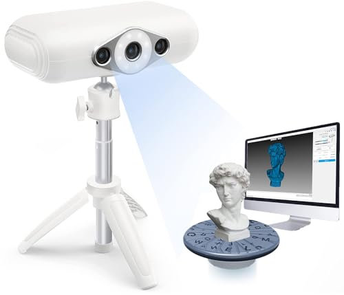 HLGKBY Scanner 3D Scanner 3D Professionale per Stampante 3D, Scansione Senza Marker Piattaforma Girevole modalità di Scansione Palmare e Scansione di Oggetti Neri, Precisione Fino a 0,05 mm
