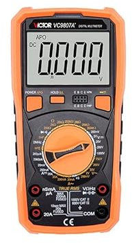 GuliTech VICTOR/RuoShui VC9807A+ ac dc Manual Range multimeter digital with flashlight function(VICTOR VC9807A+)