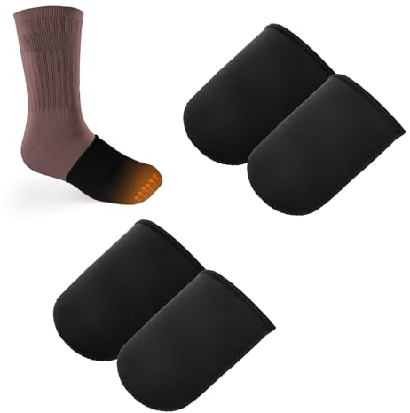 2 Pairs Neoprene Toe Warmers, 0.12 Inch Toe Cuffs Toe Warmers Boots Worn Inside Shoes or Boots Toe Warm Socks for Winter (S/M)