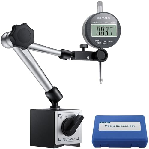 ALLmeter Digitale Messuhr 0-25,4mm/1 Zoll mit Magnethalter 176lbs/80 kg Elektronisch Messtaster metrische Umrechnung mit LCD Anzeige Digital Indikator Messgerät für 3D Drucker Labor Werkstatt