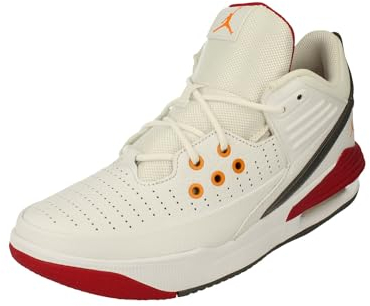Nike Air Jordan Max Aura 5 Herren Basketball Trainers DZ4353 Sneakers Schuhe (UK 8.5 US 9.5 EU 43, White Vivid orange 160)