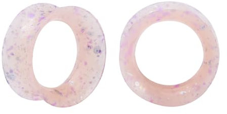 Longbeauty 1 Paar Silikon Ohrpiercing Ohr Tunnel Flesh Expander Stretcher Earlets Plug Gauges Double Flared Weich für Ohrläppchen, Pink/Silber, 20MM