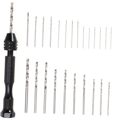 jojofuny étau à goupille perceuse a main perceuse à main chignole à main Outils rotatifs tarriere à main Poignée droite vice ensemble de 20 pièces