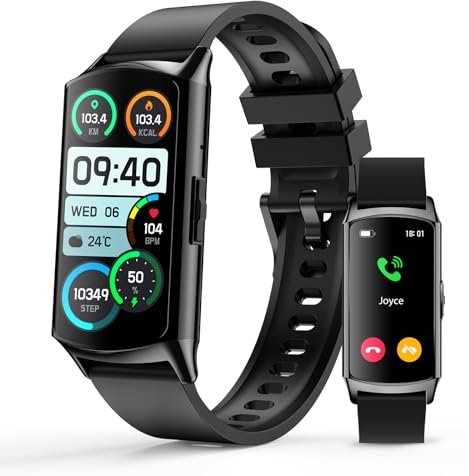 Smart Watch Fitness Tracker (Answer/Make Calls), 1.58 AMOLED Display, 24/7 Heart Rate Blood Oxygen Blood Pressure Sleep Monitor, 114+ Sports Modes Waterproof Smartwatch for Android iPhone Men Women