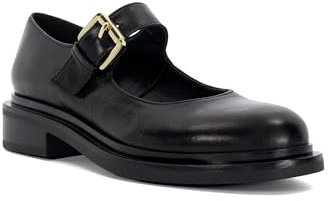 Dune London Ladies Huckle Leather Low Heel Mary Janes Size UK 6 Flat Heel Black