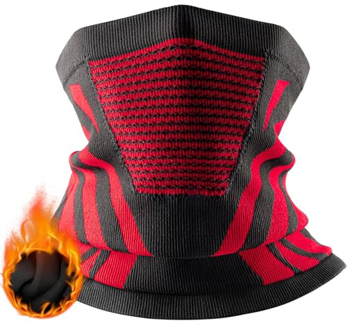 LUROON Cache Cou Homme, Cagoule Moto Respirant Coupe-vent Foulard Multifonctionnel Hiver Boucle Echarpe Neckwarmer Cagoules Moto pour Ski Cyclisme Vélo Moto Course à pied