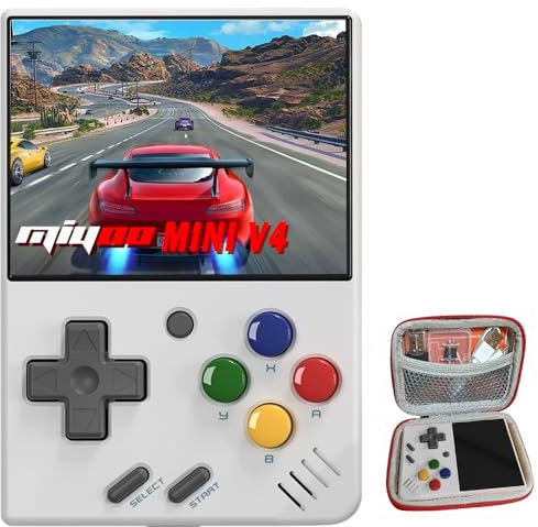Miyoo Miyoo Mini V4 Retro Game Console, Portable Handheld Game Console with Storage Case 2.8''HD Screen 2004mah Battery