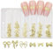Bekecidi 520 Pcs 12 Styles Nail Gems - Gold, Silver Stars, Bow & Punk Metal Rivet Stickers - 3D Nail Art Accessories for Women & Girls