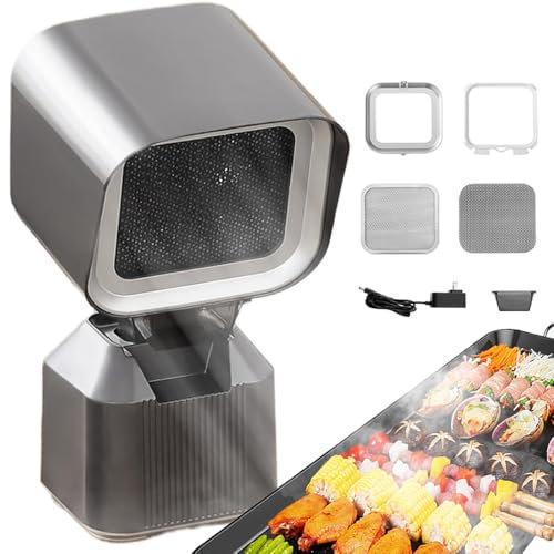 Desktop Cooker Hood, Kitchen Portable Exhaust Fan with 2 Speed Adjustment and Adjustable Angle Height, Removable and Washable Filter, Portable Range Hood for Indoor BBQ,Hot Pot Campin