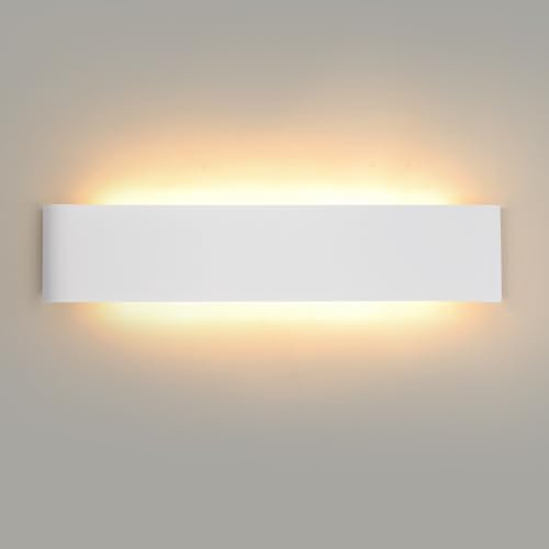 Mille Lucciole LED Wandleuchte Innen 1 Stück,Wandleuchte Innen Dimmbar 18W 28CM 2160LM,Wandlampe Dimmbar Schlafzimmer 3000K/4000K/6500K 3 Farbmodi,Wandlampe für wohnzimmer IP44 Wasserfest Weiß