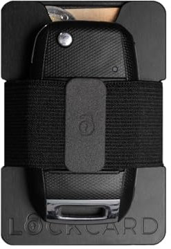 Lockcard Slim Wallet mit Multilock – Slim Wallet mit Münzfach & RFID-Schutz, Mini Geldbörse Herren & Damen, Kreditkartenetui Kartenetui, Portmonee/Geldbeutel, Portemonnaie minimalistisch (Schwarz)