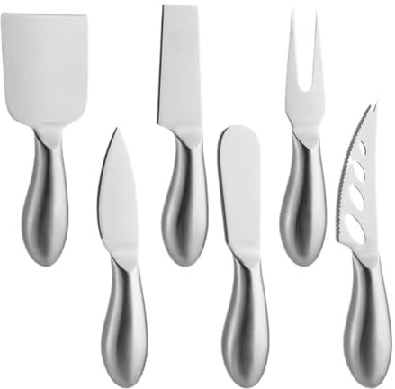 PEPAXON Kleines Buttermesser Edelstahl Streichmesser Tafelmesser Käsemesserset Dessertmesser (Silber-6)