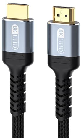 LAN-SAINTKAY HDMI 2.1 Cable 6ft, Bidirectional 48Gbps HDMI 2.1 Cord, 8K 60Hz 4K 120Hz 2K 240Hz High Resolution TV Computer Screen Cable for Home Office Gaming Consoles Mirror or Extend Model