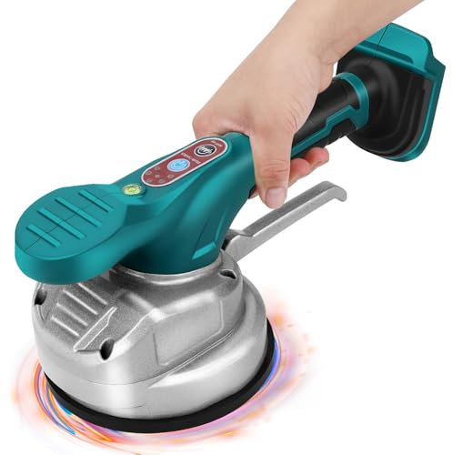 Machine vibrante pour carrelage - Compatible avec batterie Makita 18 V - Appareil vibrant pour carreleur avec ventouse de 13 cm - 6 vitesses - Pour carrelage de sol et mur de 30 à 120 cm