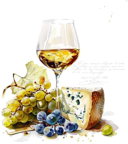 ti-flair Servietten Papier 33x33cm 3-lagig 20 Stück - hochwertig & nachhaltig - Einweg Papierservietten für Feier Hochzeit Geburtstag Gastronomie Alltag - Wein Käse Trauben