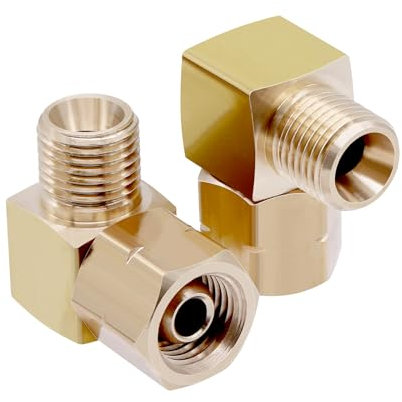 WYYFXY® 2 pezzi angolo di collegamento a gas 1/4 sinistro, connettore angolare a 90 gradi, tubo del gas, attacco rapido per campeggio, camper, caravan, bombole di gas