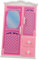 DIKACA Puppenkleiderschrank Zubehör Kleidung puppenschrank für puppenmöbel tapete pink Lustiges Pinker Kinderspielzeug Kleiderschrank für Puppenkleider Plastik Rosa
