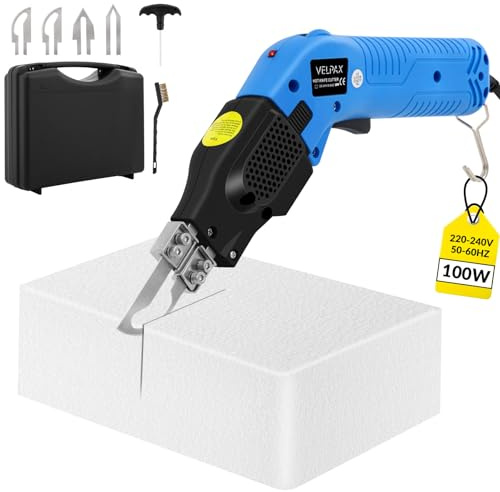 VELPAX 100W Coltello Caldo Elettrico con 4 Lame,Taglia Polistirolo Controllo della Temperatura,Professionale con Raffreddamento ad Aria,Taglierina per Schiuma e Polistirolo