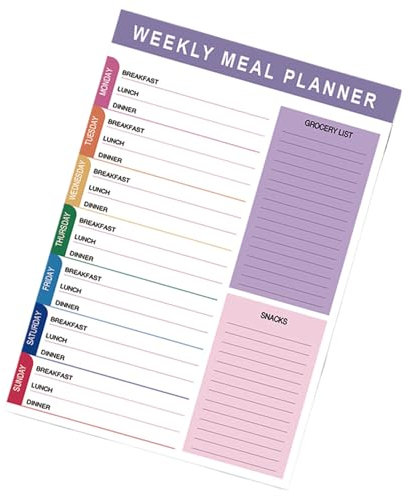 A5 Meal Planner Notebook mit 60 Blättern, gesunde Ernährungs-Tracking, Wochenplan, Tear-Off Daily Eat Planner für Männer und Frauen, praktisches Eating Planning Tool