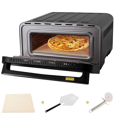 Forno Elettrico per Pizza | Forno per Pizza in Acciaio Inox con Touch Screen, Cottura Fino a 430°C con pala per Pizza Taglia Pizza e Pietra per Pizza, Potenza mas 2200W Pizze da 3 min Senza Girarle