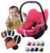 Frottee Sommerbezug [Schonbezug für Babyschale] Autositz kompatibel mit Maxi Cosi Cabrio Fix + GRATIS Gurtpolster (pink + GP)