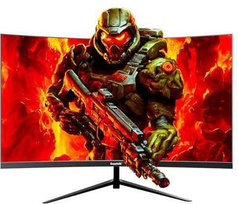 Gawfolk 24 Inch Gaming Monitor, 200hz Computer Monitor, FHD 1080P PC Monitors, 24.5 Frameless Curved Monitors VA,sRGB 100%, DisplayPort, HDMI,Eye Care, Wall-Mounted 75 * 75mm Compatible
