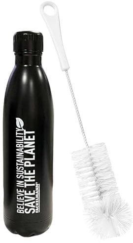 Fackelmann Set borraccia termica acciaio inox 500 ml con scovolino incluso – Bottiglia termica, mantiene bevande calde o fredde fino a 12 ore, ideale per sport e lavoro