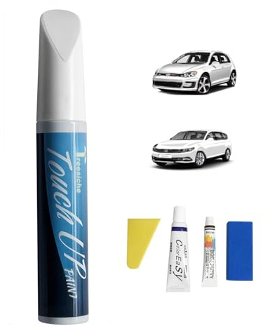 Treesiche Autolack Lackstift für Volkswagen, Kratzer Reparatur für Auto, Lack Reparatur Kit Lackierstift und Pinsel 2 in 1, Oryxweiss Perl (L0K1)